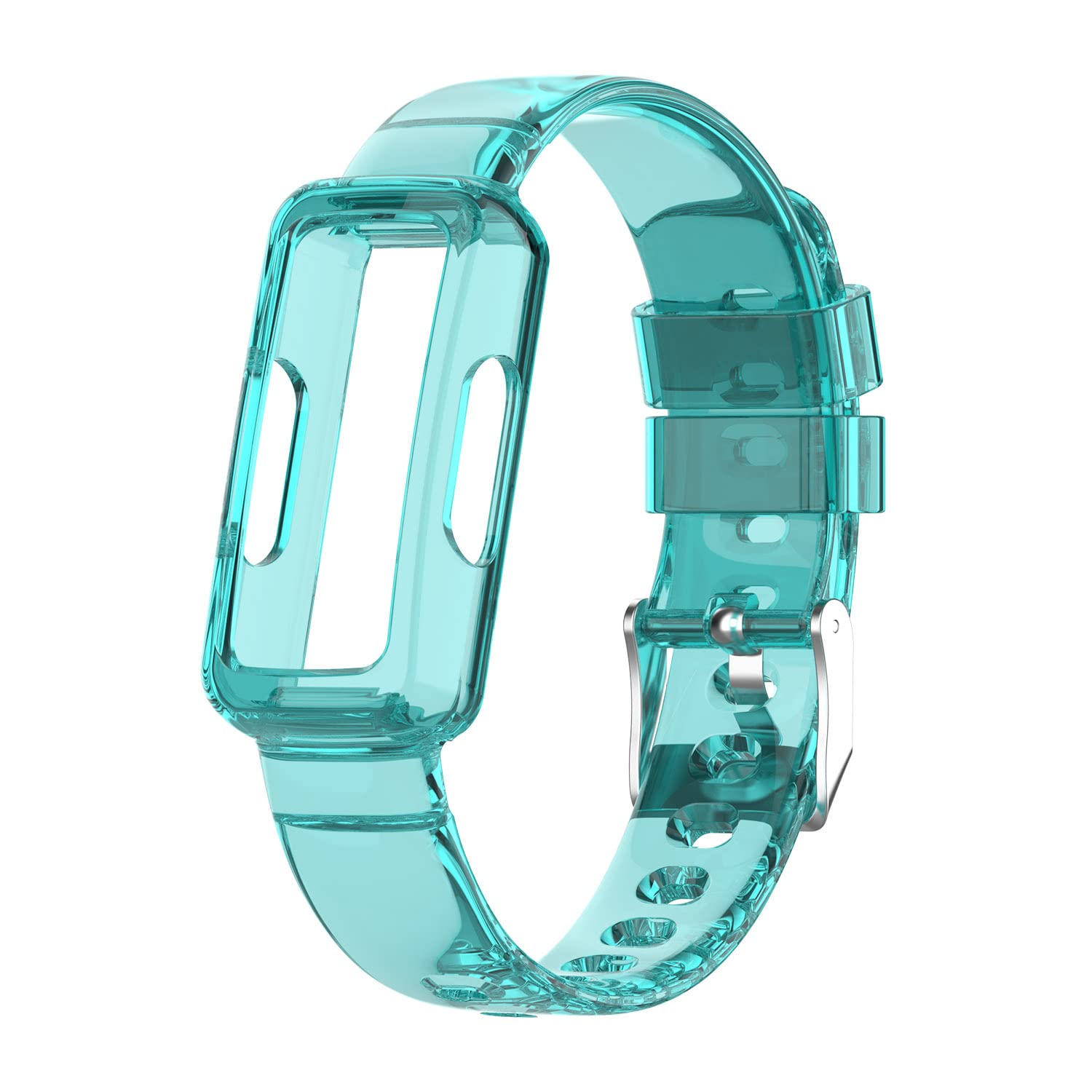 Chofit Straps Compatible with Fitbit Luxe/Ace 3/Ace 2/Inspire 2 HR/Strap, TPU Plastic Transparent Crystal Replacement Wristband Arm Band (Blue)