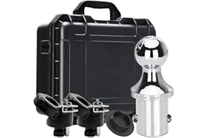 Kamitaly 60618 Puck System Gooseneck Hitch Ball Kit, for 2013-2024 Dodge RAM 2500 3500, 2-5/16 Inch Gooseneck Ball for Truck Bed with 2 Gooseneck Safety Chain Anchors 38000 lbs GTW/ 7500 lbs VTW