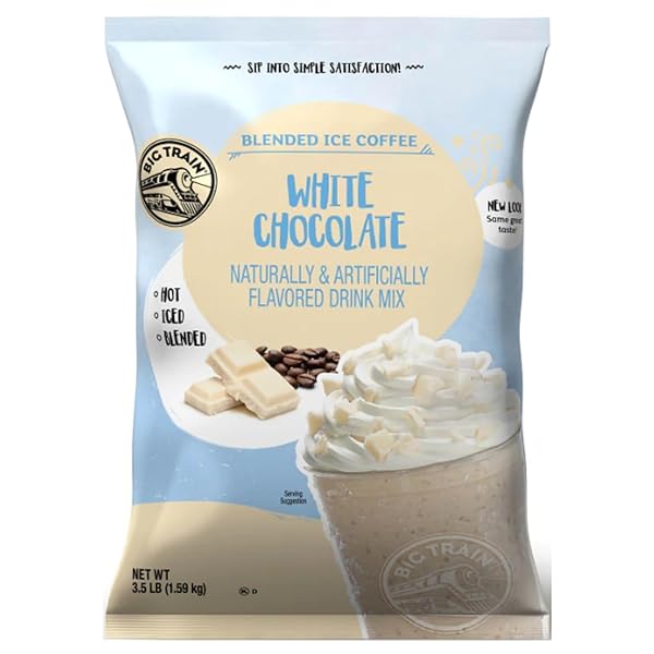 BIG TRAIN WHITE CHOCOLATE LATTE BLENDED ICE COFFEE BEVERAGE MIX, 3.5 POUND (PACK OF 1)