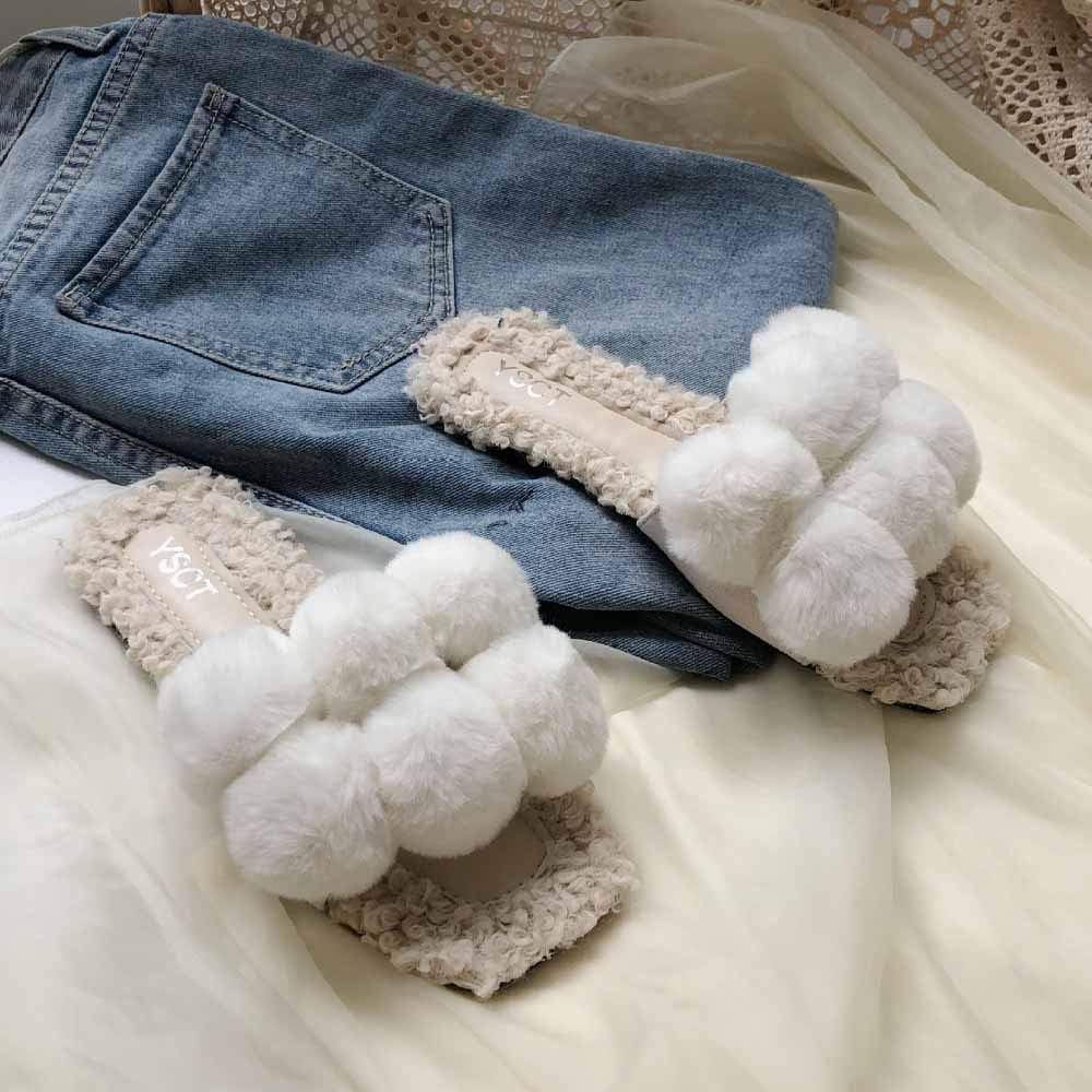 fluffy sliders for girls