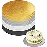 12 PCS 12 Inch Cake Drums Round, 1/2 Inch Thick Cake Boards, Four Colors: White, Gold, Black and Silver, Professional Quality Cardboards