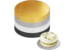 AUMODIZZY 12 PCS 12 Inch Cake Drums Round, 1/2 Inch Thick Cake Boards, Four Colors: White, Gold, Black and Silver, Professional Quality Cardboards