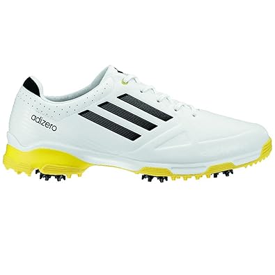 black and yellow golf shoes