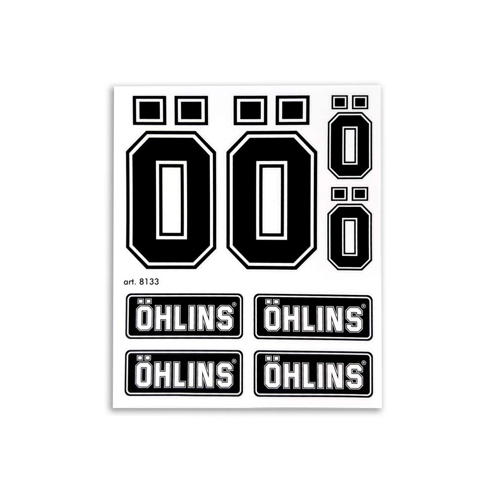 AMS 8133 Sticker Kit Ohlins for Fork Suspension Motorcycle, 14 x 16 cm