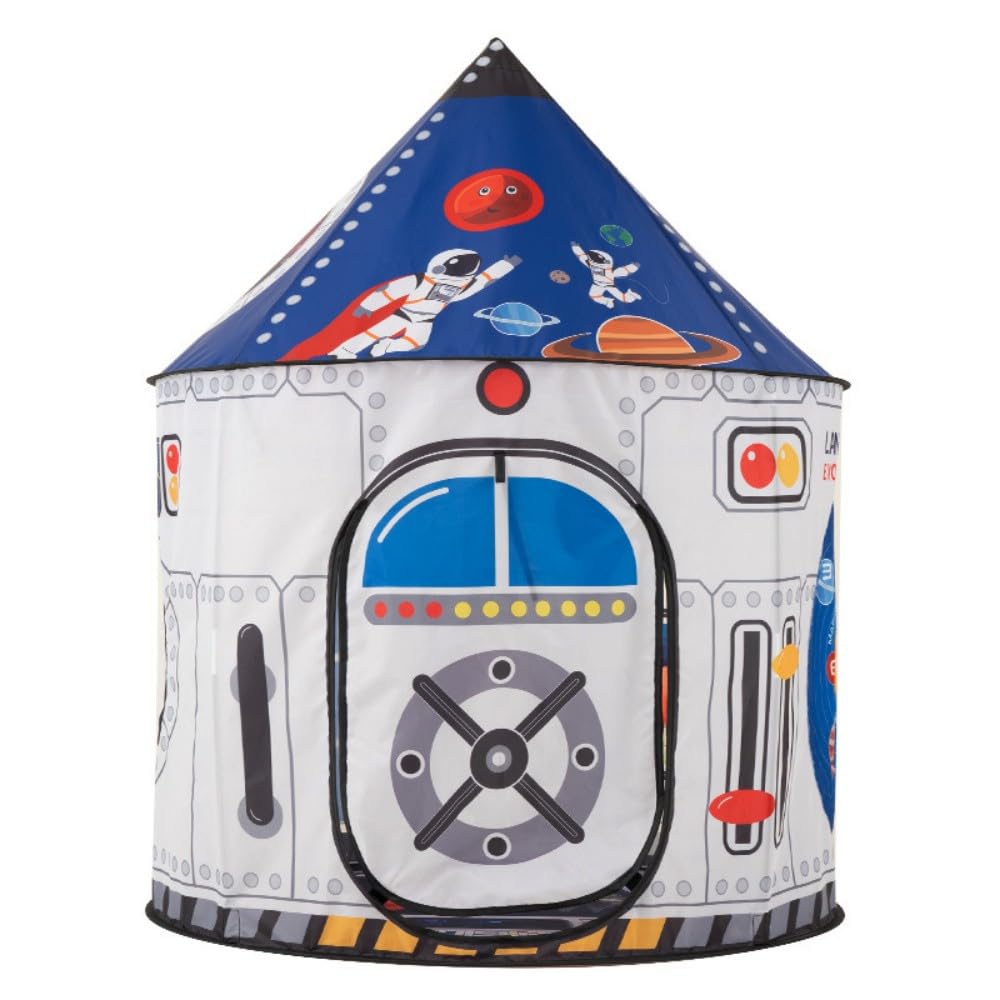 Benebomo Space Rocket Kids Tent, Prop Play Tent, Indoor childrens tent, Wigwam Play house White