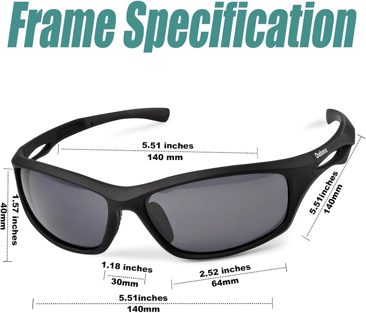 Duduma Polarized Sports Sunglasses for Running Cycling Fishing Golf Tr90 Unbreakable Frame (Black Matte Frame with Black Lens): Clothing