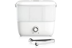 RyJaune White Square Towel Steamer with Towel Clamp