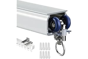 Curtain Track Ceiling, Aluminum Curtain Rails Wall Mount, 1.64-49 ft White Curtain Rail Track With Silent Bearing Rollers, Ro