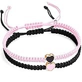 MJartoria BFF Bracelets for 2-Heart Matching Bracelets Adjustable Strand Bracelet Friendship Bracelets Jewelry Gifts for Teen Women Couples