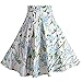 Fancyqube(TM) Women Pleated Vintage Skirts Floral Print Midi Skirt Style19 XL
