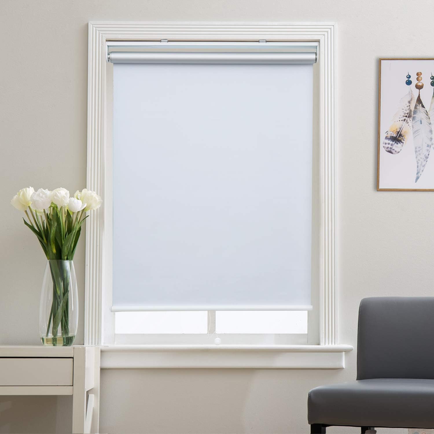 Roller Shade Blackout Shades Window Blinds for Bedroom