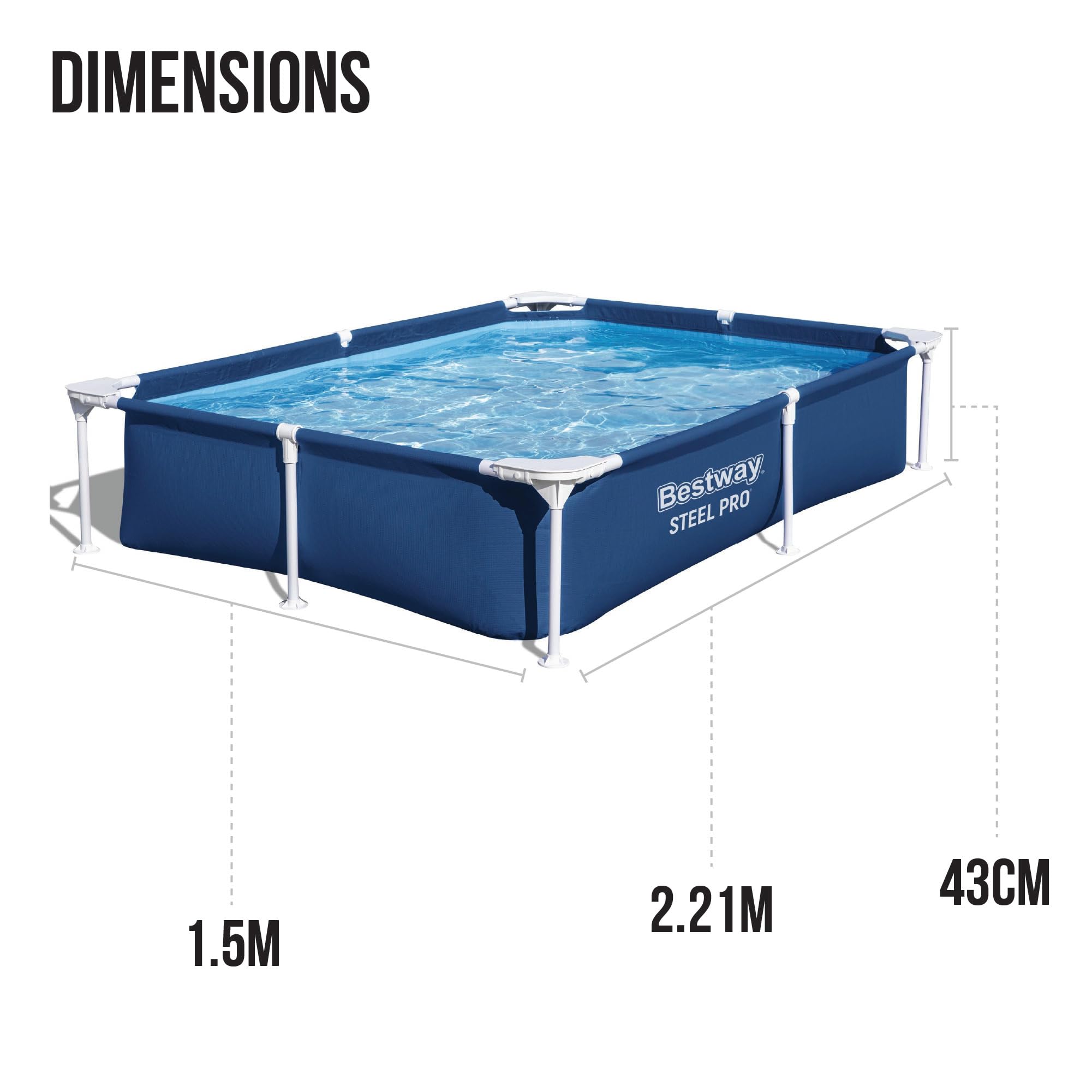 7'3" x 59" x 17"/2.21m x 1.50m x 43cm Pool 6