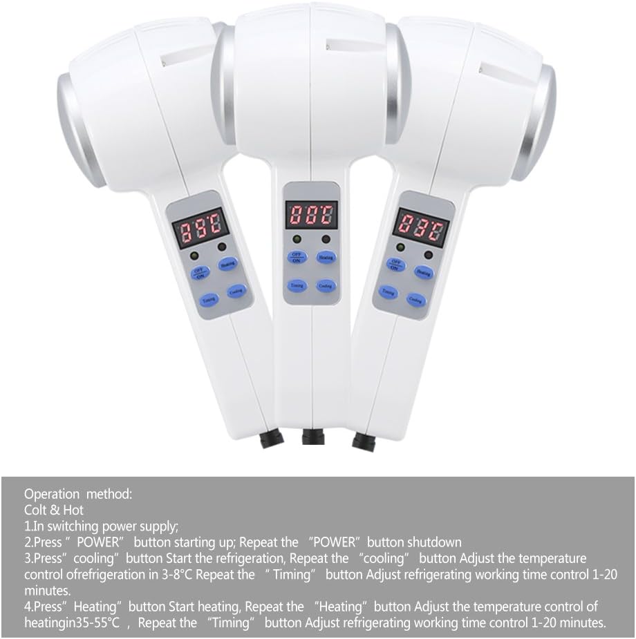 ZJchao Hot and Cold Hammer Ice Fire Double Heads Vibration Massage Instrument, Skin Tightening Facial Lifting Wrinkle Removal and Shriking Pores Beauty Device: Sports & Outdoors
