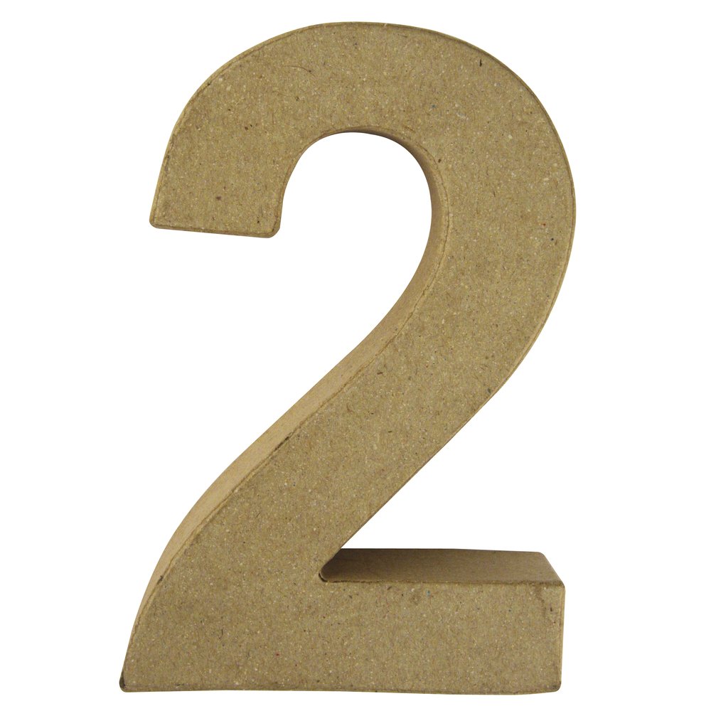 Rayher 71728000 Papier-Mâché Number 2FSC Recycled 100% 15 x 10.3 x 3 cm