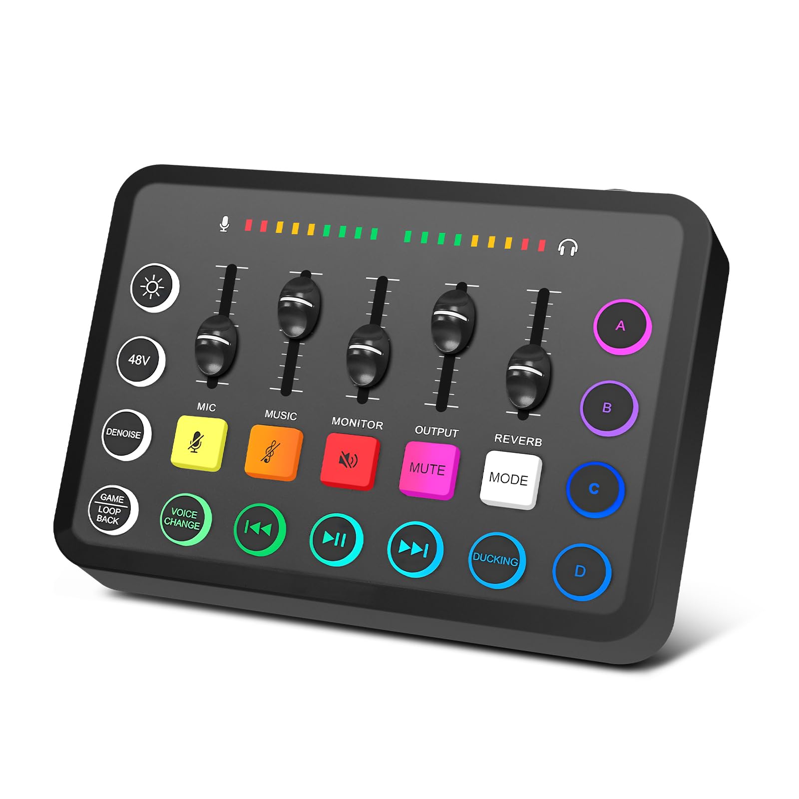 XTUGA Gaming Audio Mixer with Voice Charger and Mute Button, Sound Board for Recording Individual Control Podcast Equipment Bundle F11