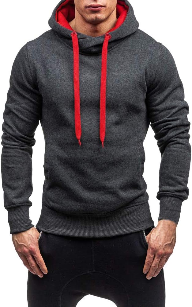 Men's Hoodies, FORUU Autumn Winter Solid Hooded Sweatshirt Outwear Tops Blouse