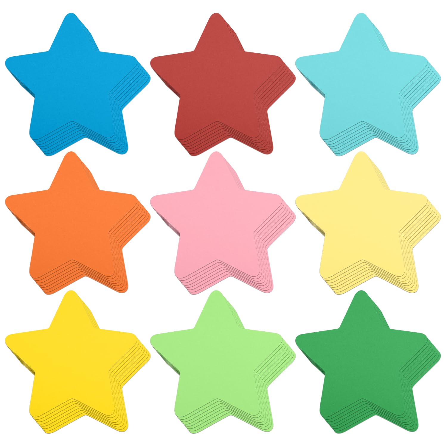 144pcs Star Cutouts Paper, 6.02 Inch Bulletin Board Decorations Star Cut Outs Classroom Colorful Star Cut Outs for Office Party Classrooms Decorations