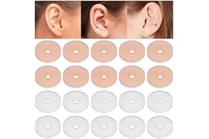 EXCEART 20pcs Silicone Invisible Gasket Earings Silicone Earrings Invisible Earrings Piercing Disc No Pull Piercing Disc Earl