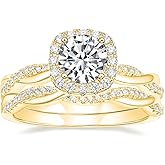 Mameloly 1.2ct Wedding Band for Women Bridal Rings Sets Round Cut Cubic Zirconia Halo CZ Engagement Rings Twisting Infinity Pave Set Size 4-12