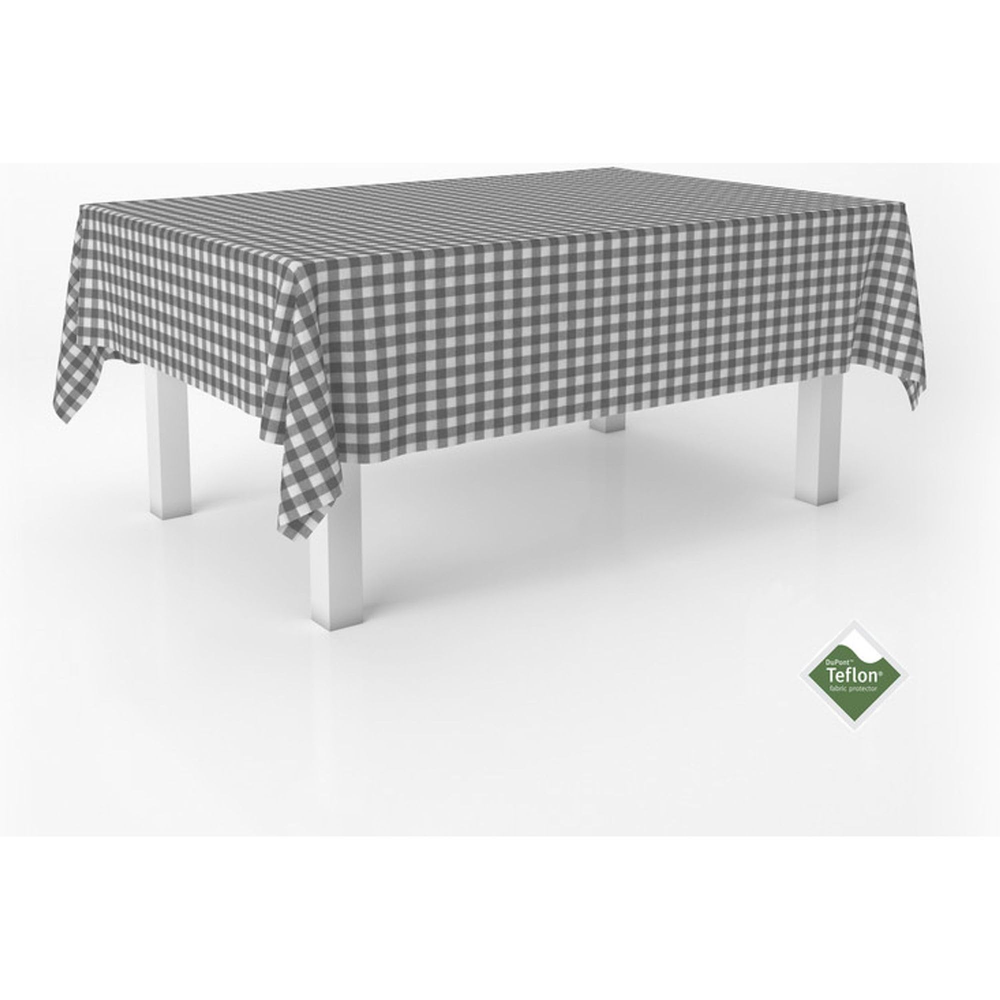 ECOMMERC3 | Stain Resistant Vichy Tablecloth for Rectangular Table Size 300 x 140 cm - Vichy Tablecloth Extra Soft and Waterproof Touch Dark Grey