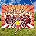 Circus Theme Party Banner Supplies Carnival Red Photography Background Circus Theme Birthday Party Photo Shoot Backdrop for Large Party Decoration