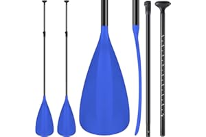 Hollowfly 2 Set of 3 Pieces Sup Paddle Board Paddle Kayak Adjustable Stand up Oar Aluminum Alloy Lightweight Replacement Paddleboard Detachable Aluminum Alloy Shaft for Surfing Fishing