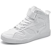 FZUU Men's Fashion High Top Leather Street Sneakers Sports Casual Shoes