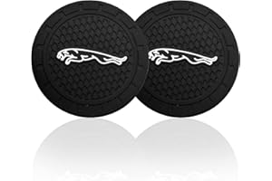 MSDZ Car Cup Holder Coaster 2pcs Car Coasters 2.76 Inch Anti-Slip Shockproof Universal Silicone Cup Coasters Car Cup Holder Coaster Cup Holder Insert Coaster with Car Logo for Jaguar