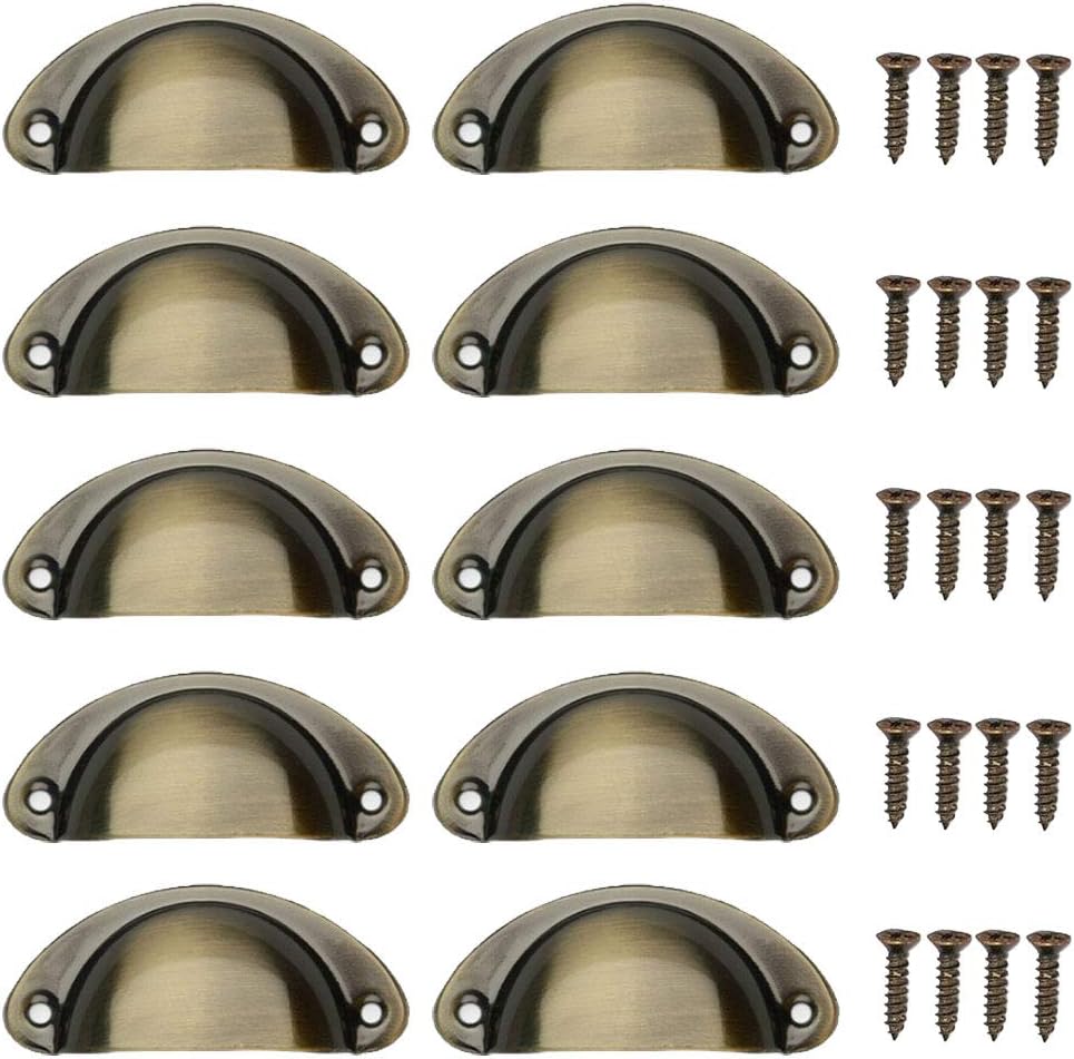 10pcs Poignee Meuble Vintage En Forme De Coquille Avec 20pcs Vis Poignee Coquille Tiroir Bouton De Porte Retro Pour Armoire Placard Meuble Boutons De Portes Quincaillerie Kendalfloral Com