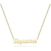 Aimber 18K Gold Plated Astrology Necklace for Women Jewelry,12 Zodiac Pendant Horoscope Constellations Necklace