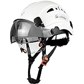 SAFEBUILDER Industrial Safety Helmet with Visor ABS Hard Hat with Visor Adjustable Ventilation Hardhats Construction Head Protection ANSI Z89.1