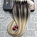 Moresoo Tape in Hair Extensions Real Human Hair Ombre Tape in Extensions Balayage Brown to Caramel Blonde Mix with Blonde Human Hair Tape in Real Hair Extensions 18 Inch #2/27/613 20pcs 50g
