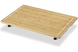 30"X20" Cutting Board & Noodle Board with 4 Removable Feet, Premium Wooden Stove Top Cover, Juice Groove | Expand Kitchen Cou