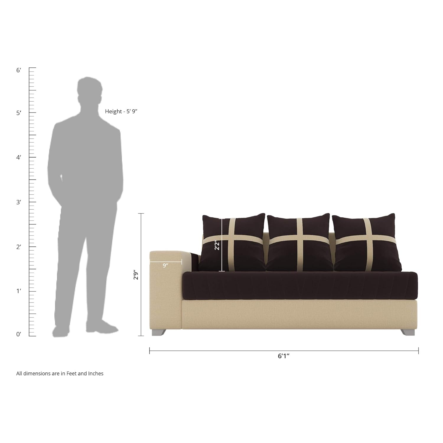 Wsretail Damass Prime 8 Seater Corner Sofa Set With Center Table