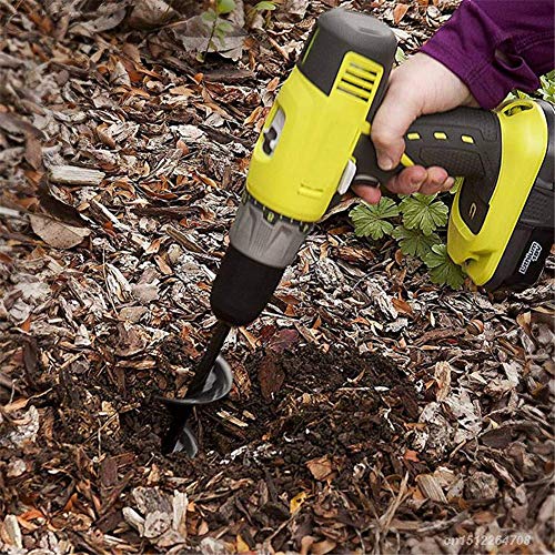Katoot Garden Auger Spiral Drill Bit Roto Flower Planter Bulb HEX Shaft Drill Auger Yard Gardening Bedding Planting Hole Digger Tool (825cm/3.19.8inch)