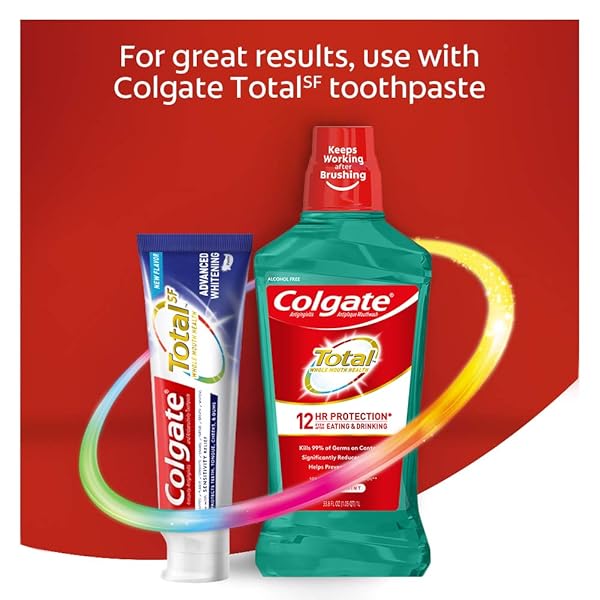 COLGATE TOTAL PRO-SHIELD ALCOHOL FREE MOUTHWASH, SPEARMINT – 500ML, 16.9 FLUID OUNCE