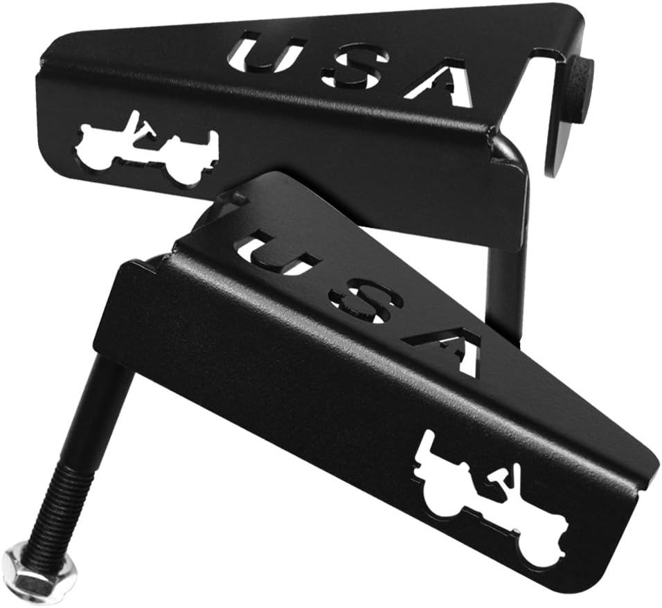IPARTS Front Black Footrest Pegs USA Foot Pedal Steel Panel for Jeep Wrangler 07-17 JK&JKU - Pair