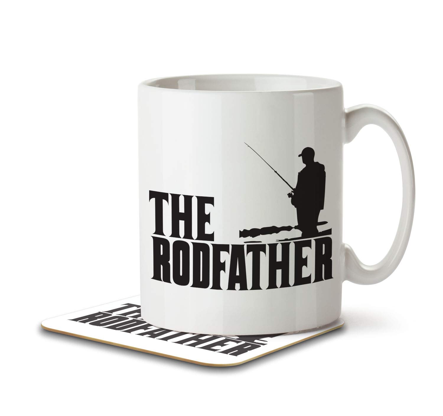 The Inky Penguin - The Rodfather - Fishing, Dad, Grandad Mug and Coaster, Ceramic, 11fl. oz.
