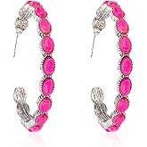 Rustic Couture's Western Hoop Earrings for Women Cowgirl Country Concho Western Statement Jewelry