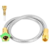 AnyEasy 304 Stainless Steel Metal Short Garden Hose Flexible, Portable & Lightweight Kink Free Garden Water Outdoor Hose (3 ft)