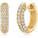 MYEARS Women Earrings Gold Huggie Hoop Ear Stud Cuff 14K Small Simple Hypoallergenic Everyday Jewelry