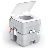 Novvia Camping Toilet 6.1 Gallon Portable Toilet with Detachable Waste Tank, Leak-Proof Cassette with Level Indicator, Porta