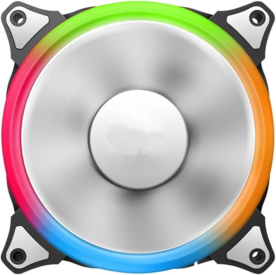 LAVAFOX 120mm RGB Replacement LED PMW Silent High Airflow Color Adjustable Computer 6 Pin Case Fan PC Cooler Radiator Fan Without Controller, Fan Speed and Light Speed Controllable (RGB)