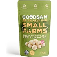 GoodSAM Organic Raw Macadamia Nuts 0.5 lb, Unsalted, Gluten Free, Non GMO, Vegan, Keto, Regenerative Farming, Direct Trade