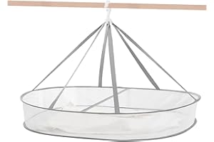 WEISGJA 1 Tier Clothes Drying Rack Foldable, 31.5" Mesh Clothes Hanging Dryer, Space Saving Sweater Drying Rack, Laundry Rack,with Internal Fixation, for Clothes, Towels, Underwear, Indoor, Outdoor