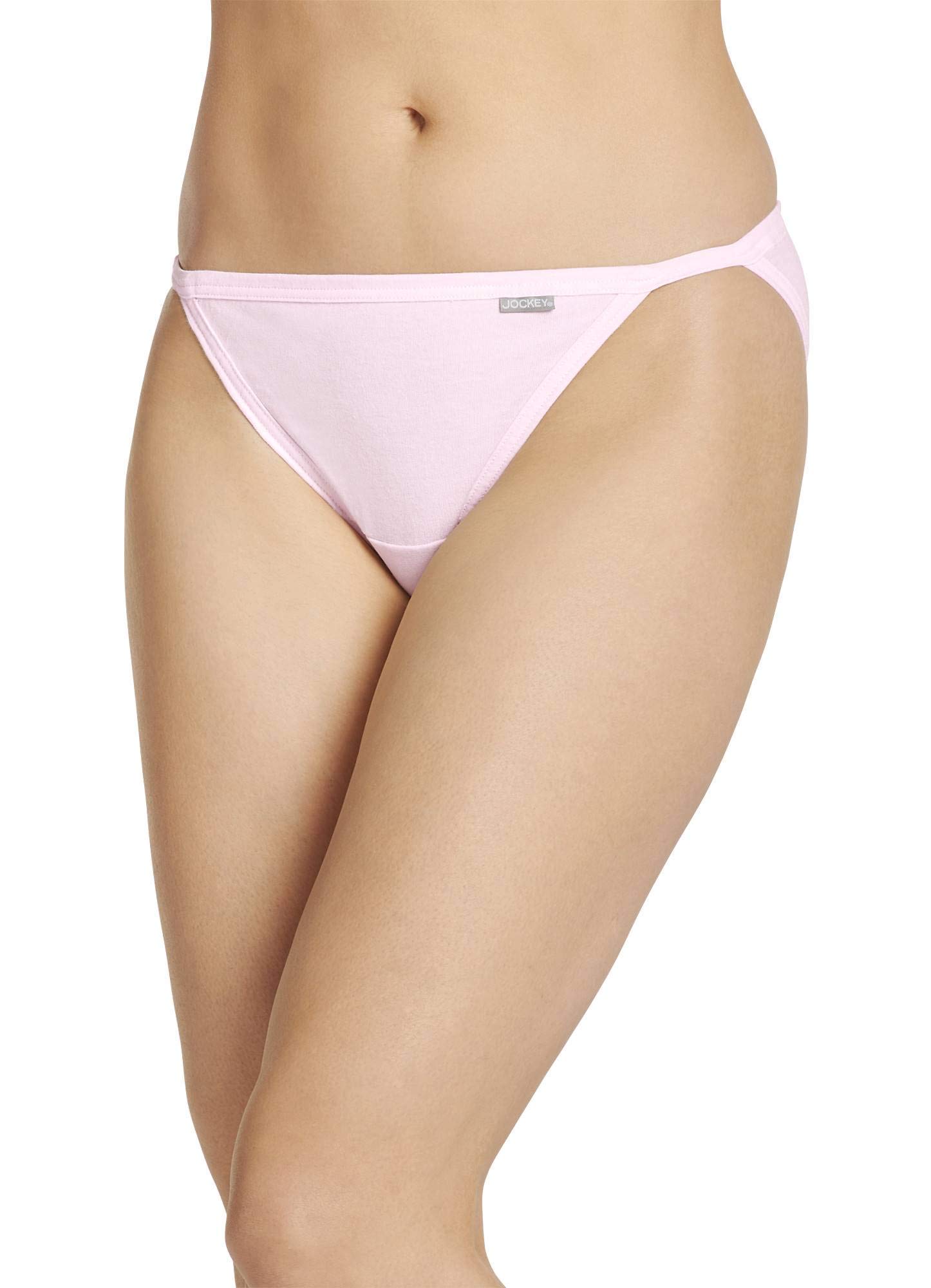 Jockey Women's Underwear Elance String Bikini 3 Pack, Ivory/Light