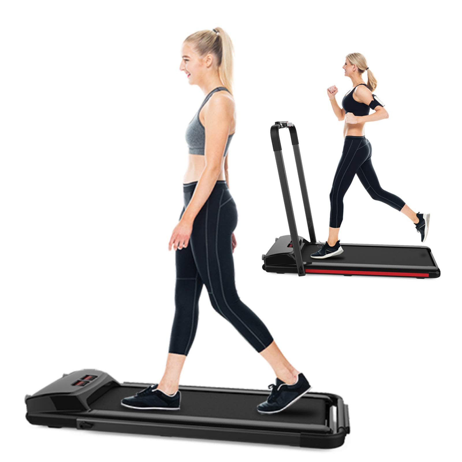 Under Desk Treadmill Walking Pad Desk Treadmill for Office Under Desk 265LBS with Blue Tooth Speaker, Remote Control and LED Display, Walking Jogging, Foldable & Portable