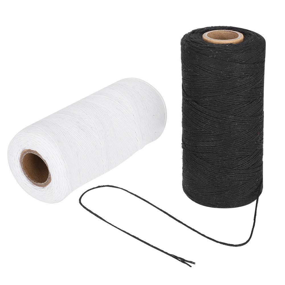 Pssopp 2 Rolls 8/4 Warp Yarn, Weaving Machine Warp Natural Cotton 1mm Warp (250M) Durable Loom Warp Thread for Weaving for for Carpets Warp Yarns