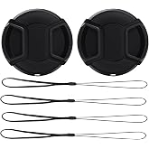 ZZJMCH 2 Pack 58mm Center Pinch Front Lens Cap Compatible with Canon EOS Rebel T7 T6 T5 T100 4000D T8i T7i T6s T6i T5i T4i T3i T2i T1i SL3 SL2 SL1 XSi XTi with EF-S 18-55mm Kit Lens (58mm)