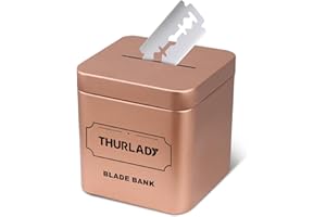 THURLADY Razor Blade Disposal Container, Rose Gold, Large Capacity, Holds Over 500 Blades, Safe & Recyclable